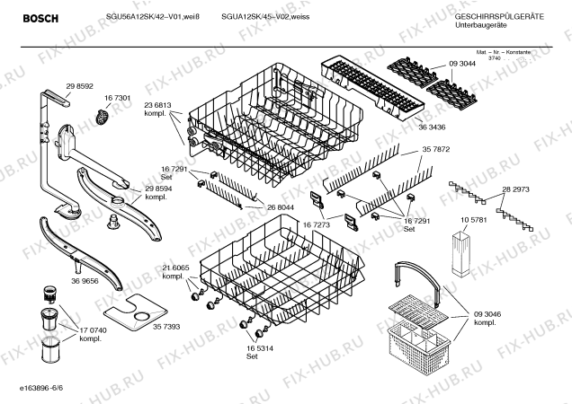 Взрыв-схема посудомоечной машины Bosch SGU56A12SK - Схема узла 06