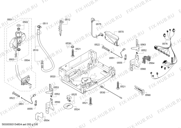 Схема №4 S51E50X4EU с изображением Передняя панель для посудомойки Bosch 00705384