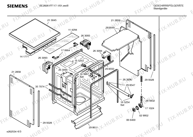 Взрыв-схема посудомоечной машины Siemens SE28261FF - Схема узла 03