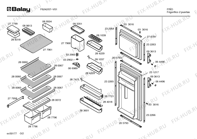 Схема №2 F6242 с изображением Дверь для холодильной камеры Bosch 00231217