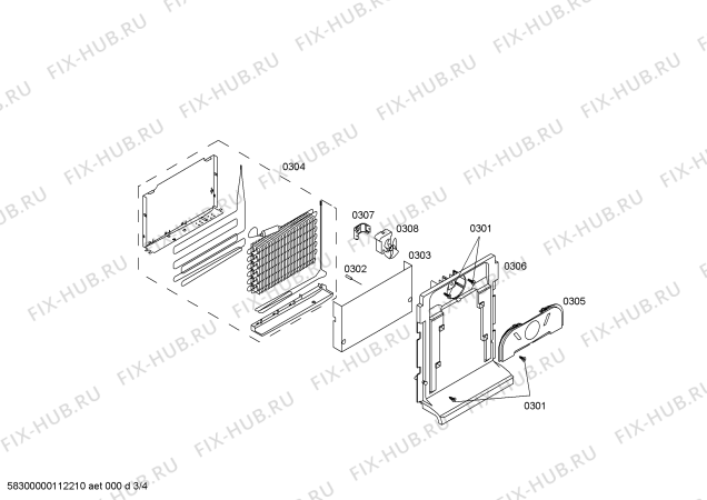 Взрыв-схема холодильника Bosch KGU35115GB - Схема узла 03