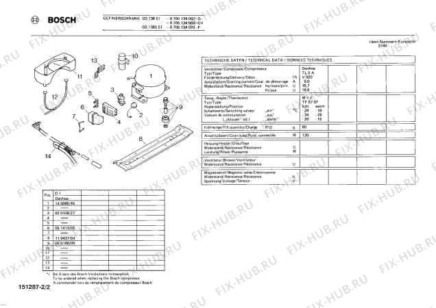 Взрыв-схема холодильника Bosch 0705134069 GS138EI - Схема узла 02