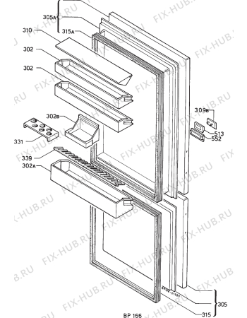 Взрыв-схема холодильника Elektro Helios FK3150 - Схема узла Door 003