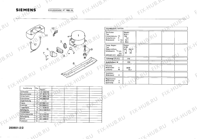 Взрыв-схема холодильника Siemens KT1668NL - Схема узла 02