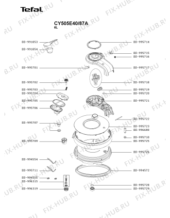 Взрыв-схема мультиварки (пароварки) Tefal CY505E40/87A - Схема узла CP005865.6P2