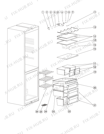 Взрыв-схема холодильника Hotpoint-Ariston RMB12002 (F067780) - Схема узла