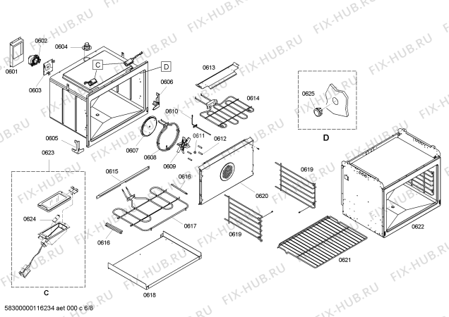 Схема №5 SECD302BS с изображением Инструкция по установке/монтажу для духового шкафа Bosch 00591895