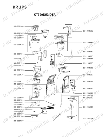 Схема №1 KT720D50/DTA с изображением Шланг для электрокофеварки Krups SS-201001
