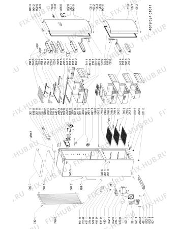 Схема №1 ARC 7290/AL с изображением Дверца для холодильной камеры Whirlpool 481241619583