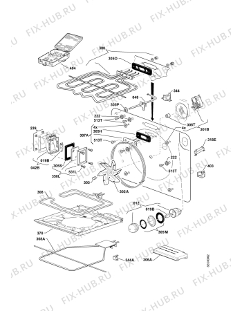 Взрыв-схема плиты (духовки) Electrolux EBSL7abSNr74020001 - Схема узла Functional parts