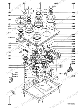 Схема №1 GTSI 2460 WS с изображением Уплотнение для плиты (духовки) Whirlpool 481946818248