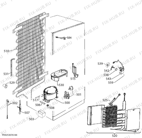 Взрыв-схема холодильника Zanussi ZBB28651SV - Схема узла Cooling system 017
