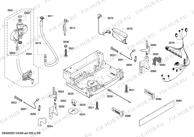 Взрыв-схема посудомоечной машины Bosch SMD53M02EP - Схема узла 05