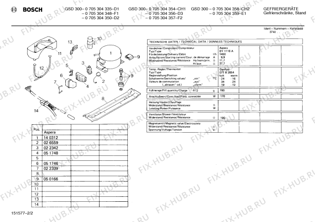 Взрыв-схема холодильника Bosch 0705304357 GSD300 - Схема узла 02