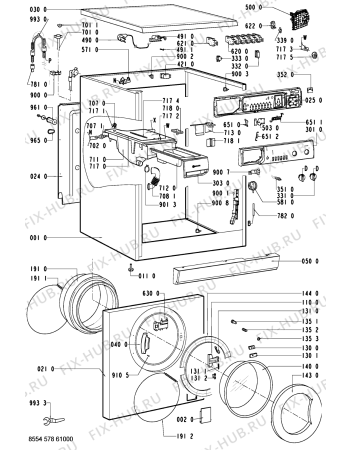 Схема №2 WAS 4563/2 с изображением Декоративная панель для стиральной машины Whirlpool 481245214064