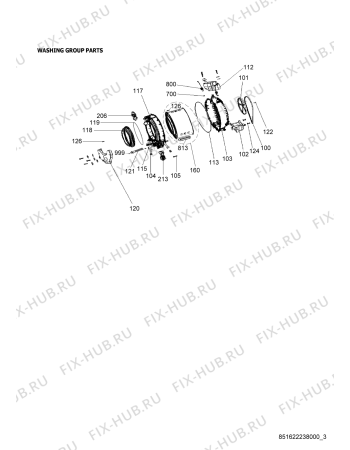 Схема №3 AWSE 6000 с изображением Рамка для стиралки Whirlpool 482000010506