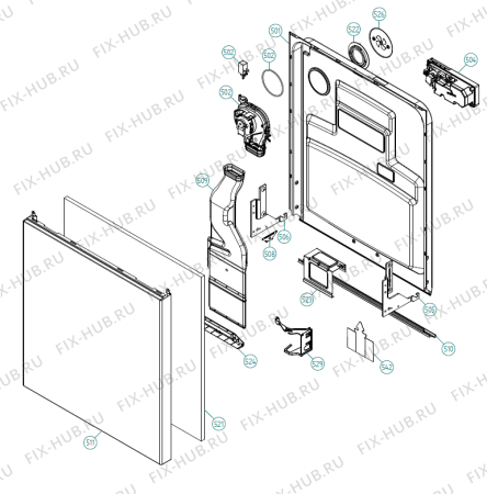 Взрыв-схема посудомоечной машины Asko D5122 FS IL   -White FS Soft (339245, DW70.1) - Схема узла 05