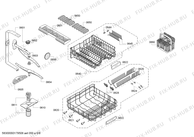 Схема №4 SN69M031NL с изображением Передняя панель для посудомойки Siemens 00746744