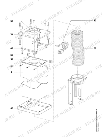 Взрыв-схема вытяжки Aeg 9050D-M - Схема узла Chimney