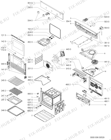 Схема №1 OVB10S (F092515) с изображением Дверь (стекло) духовки для электропечи Indesit C00317682