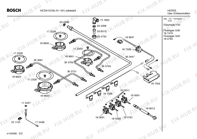 Взрыв-схема плиты (духовки) Bosch NCD615CNL Bosch - Схема узла 02