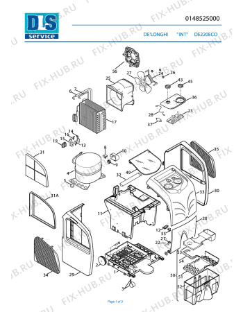 Схема №1 DE 220 ECO BLU с изображением Ветродув для электроочистителя воздуха DELONGHI 5348010900