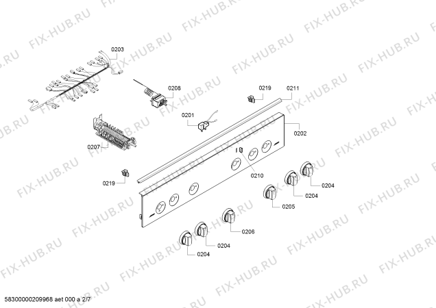 Взрыв-схема плиты (духовки) Siemens HX5P00D20N - Схема узла 02