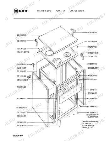 Схема №4 195301236 1344.11LHCS с изображением Направляющая для плиты (духовки) Bosch 00023578