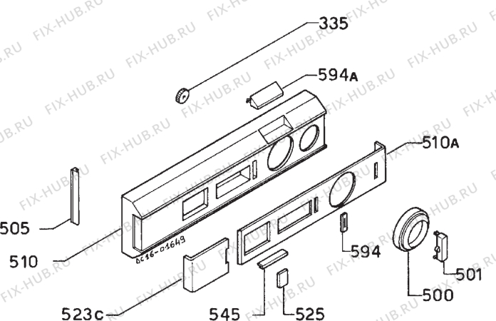 Взрыв-схема посудомоечной машины Zanussi ZW145 - Схема узла Command panel 037