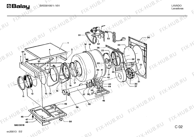 Схема №2 BAS30100 BAS3010 с изображением Пружина для сушилки Bosch 00038516
