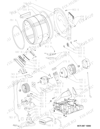 Схема №1 AWZ 8676 с изображением Обшивка для сушильной машины Whirlpool 481245216924