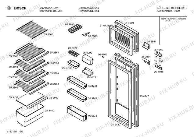Взрыв-схема холодильника Bosch KSV2803 - Схема узла 02