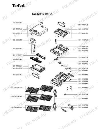 Схема №1 SW325101/1PA с изображением Изоляция для электровафельницы Tefal SS-993756