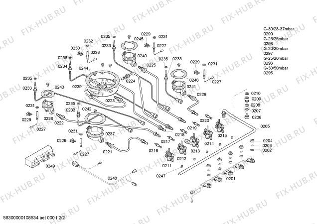 Взрыв-схема плиты (духовки) Bosch PCL985FGB ENC.PCL985FGB 4G+1W 90F BOSCH - Схема узла 02