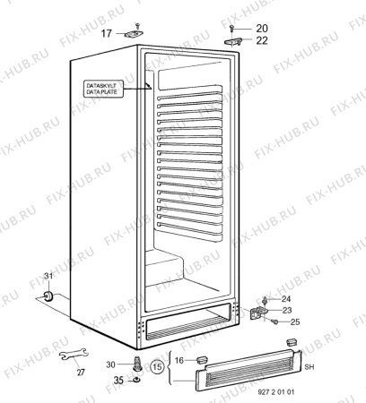 Взрыв-схема холодильника Electrolux ER3308C - Схема узла C10 Cabinet