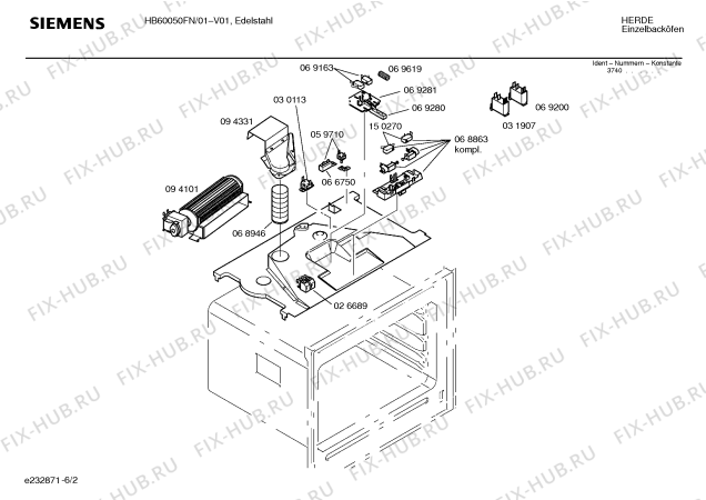 Схема №4 HB60020FN с изображением Инструкция по эксплуатации для плиты (духовки) Siemens 00523424