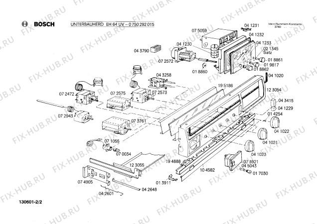 Взрыв-схема плиты (духовки) Bosch 0750292015 EH64UV - Схема узла 02