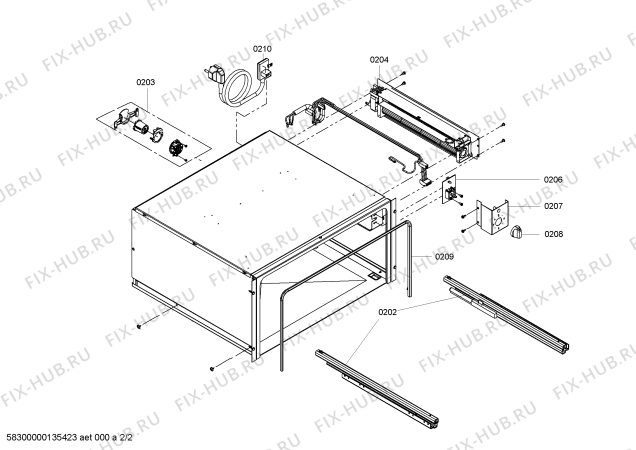 Взрыв-схема плиты (духовки) Bosch HSC290652B - Схема узла 02