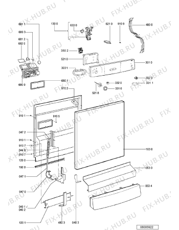 Схема №1 ADP 6401 WH с изображением Обшивка для посудомойки Whirlpool 481245373713