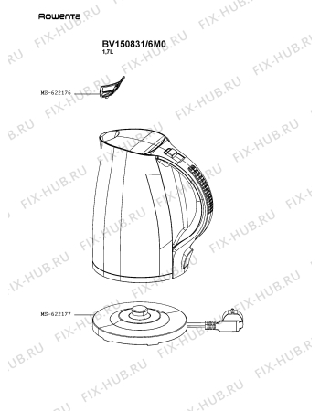 Схема №1 BV150831/6M0 с изображением Микрофильтр для чайника (термопота) Rowenta MS-622176
