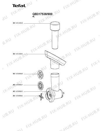 Взрыв-схема кухонного комбайна Tefal QB317538/900 - Схема узла FP005898.3P5