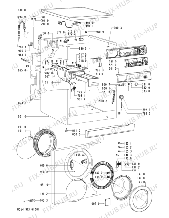 Схема №2 WAK 9465 GULDSEGL с изображением Обшивка для стиральной машины Whirlpool 481245215812