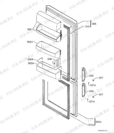 Взрыв-схема холодильника Aeg S3340KG8 - Схема узла Door 003