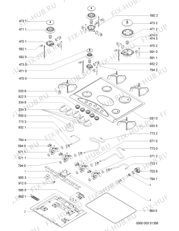 Схема №1 AKM 352/IX/02 с изображением Затычка для плиты (духовки) Whirlpool 481944239125