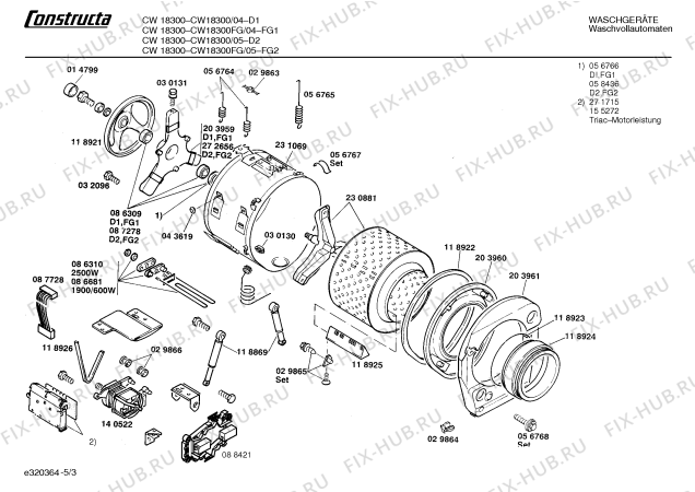 Схема №3 CW18300FG CW1830 с изображением Панель для стиралки Bosch 00270547