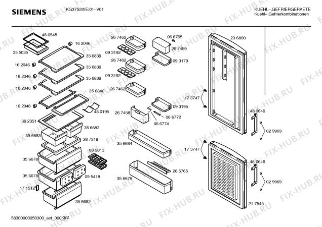 Взрыв-схема холодильника Siemens KG37S22IE - Схема узла 02
