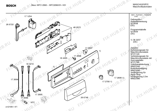Схема №2 WFO2060 Maxx 2060 с изображением Панель управления для стиралки Bosch 00363237