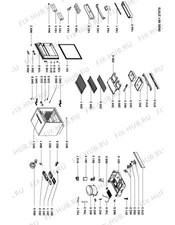 Схема №1 KO SANTO 1442-4 I с изображением Полка для холодильной камеры Whirlpool 481245818294