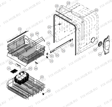 Взрыв-схема посудомоечной машины Gorenje D640 SF   -White Bi (900001135, DW20.2) - Схема узла 02