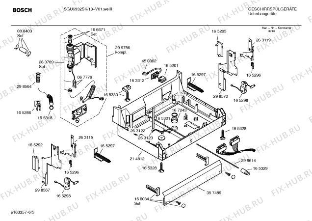 Взрыв-схема посудомоечной машины Bosch SGU6932SK - Схема узла 05